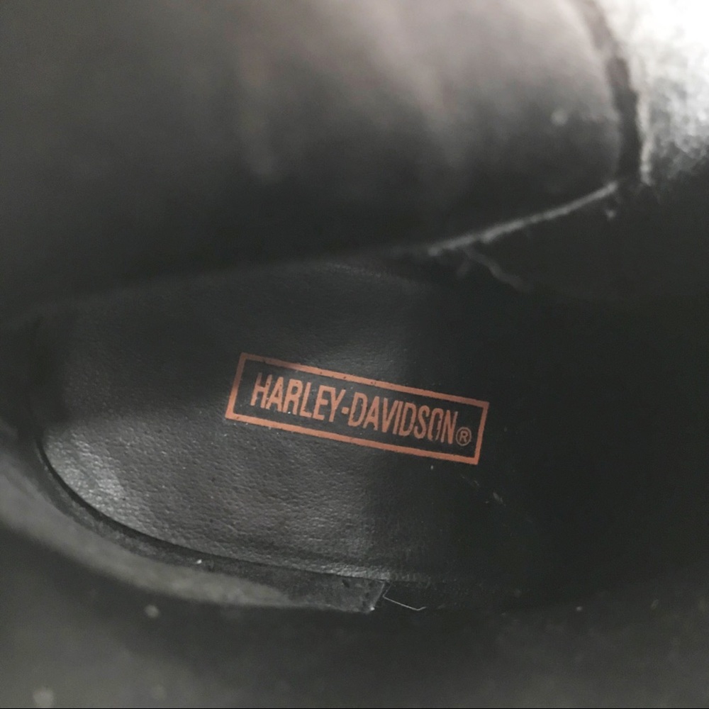 Harley-Davidson Black Leather Studded Moto Boots - Picture 10 of 14